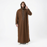 Wool Thawb Saddle Brown