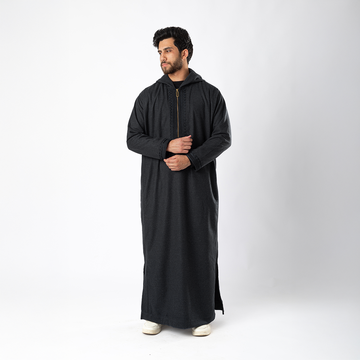 Wool Thawb Midnight Steel