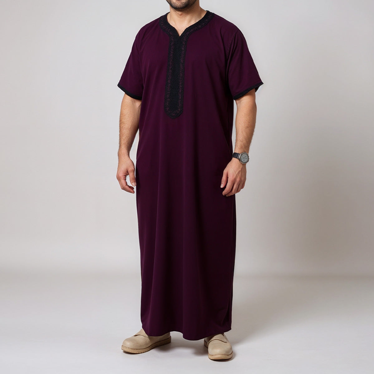 Moroccan Thawb Burgandy