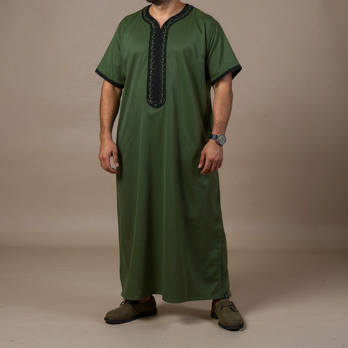 Moroccan Thawb Olive Green