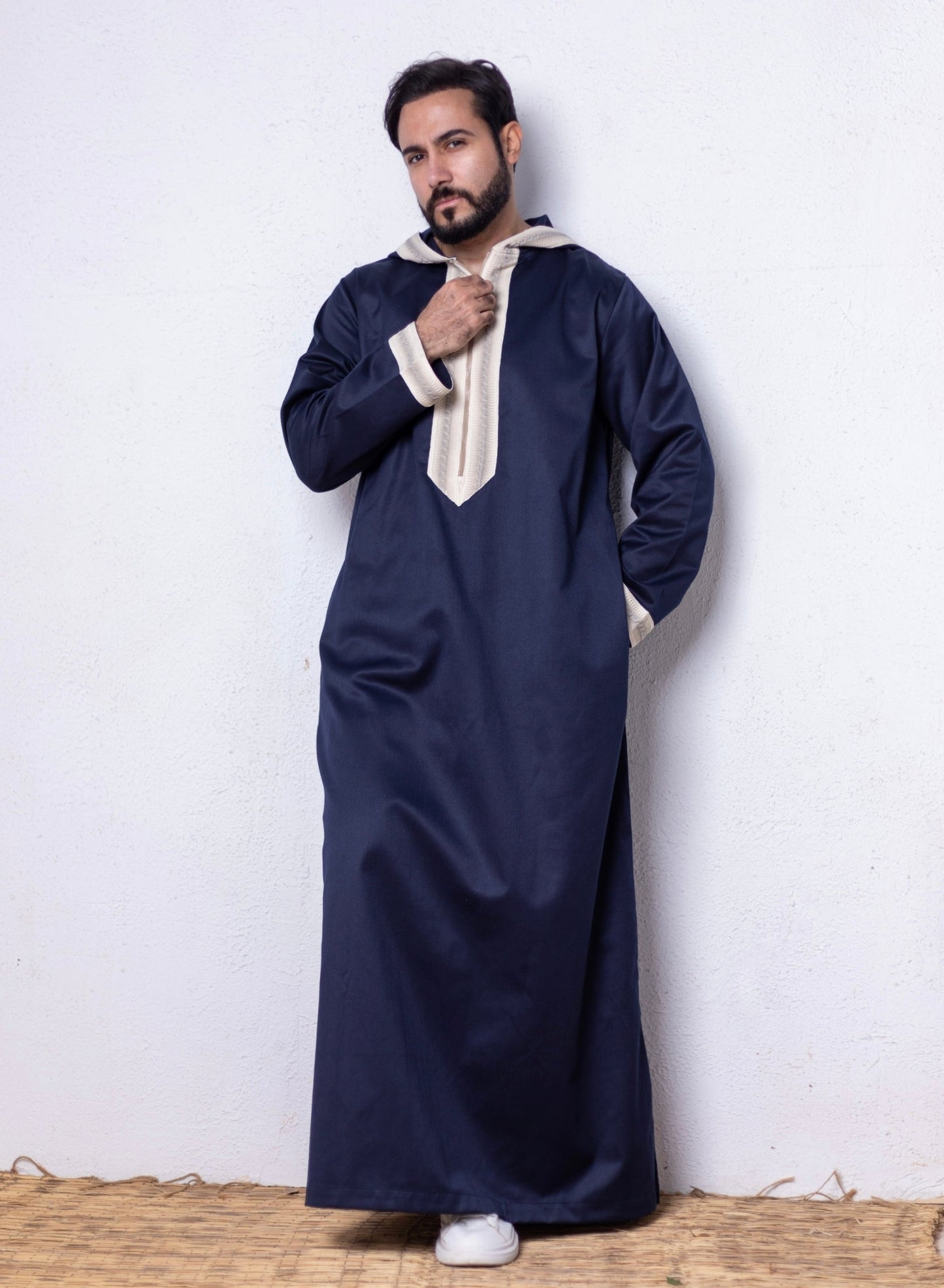 Blue ( B & G Border - Long Sleeve ) kaftan