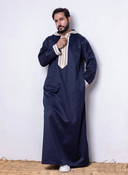 Blue ( B & G Border - Long Sleeve ) kaftan