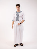 Moroccan Thawb White and Grey